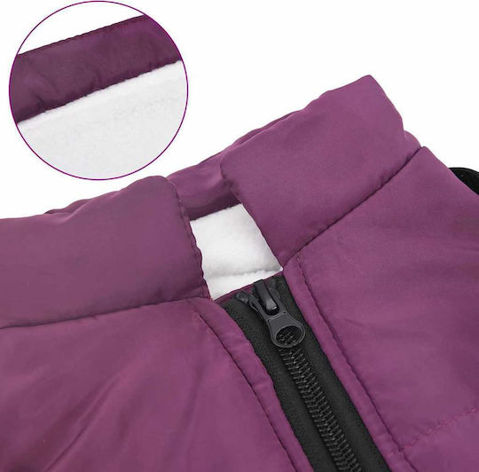 vidaXL Μπουφάν Σκύλου Fleece / Αδιάβροχο Μωβ 2XL
