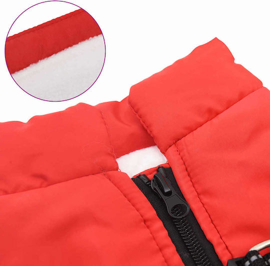 vidaXL Red Fleece / Waterproof Dog Coat Large