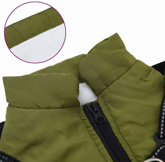 vidaXL Haine pentru câini Fleece / Impermeabil Verde Mare