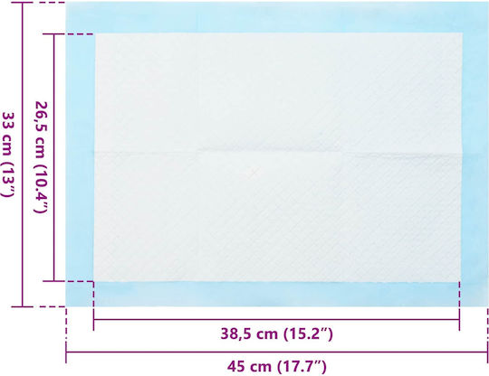 Pet Training Mat 50 Pcs Blue White 45 X 33 Cm
