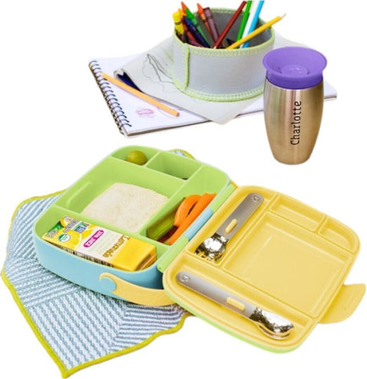 Munchkin Bento Box Plastic Kids' Lunch Set Green