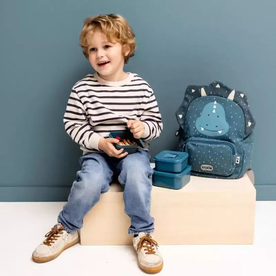 Trixie Nesting Snack Box Plastik Kinder Lunchset Blau 11.5 x 11.5 x 6.5cm