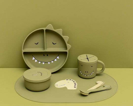 Trixie Kids' Food Container made of Silicone Dinosaurs Green x x 5.5cm