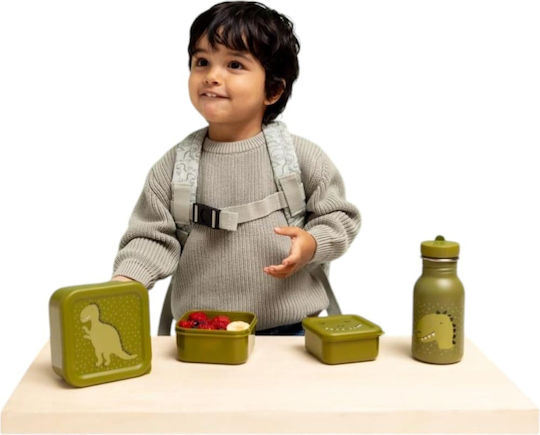 Trixie Nesting Snack Box Πλαστικό Παιδικό Σετ Φαγητού Δεινόσαυροι Πράσινο 11.5 x 11.5 x 6.5εκ.