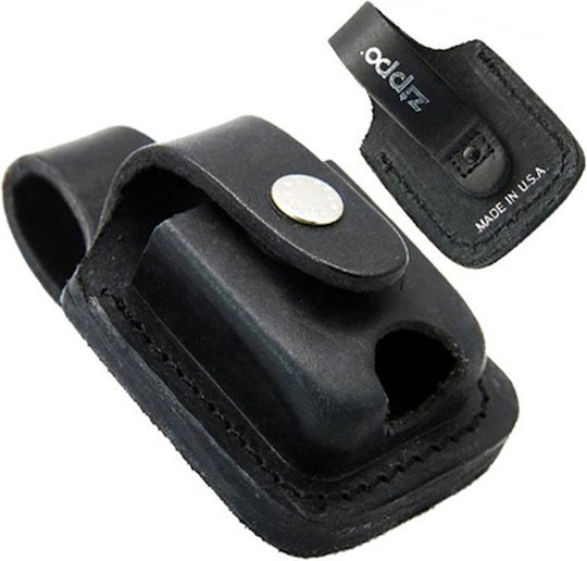 Zippo Schwarzes Leder, das in einen Gürtel passt Feuerzeugkoffer