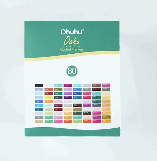 Ohuhu Ohuhu Basic Colors Drawing Markers Alcohol Fine & Chisel Set 80 Colours