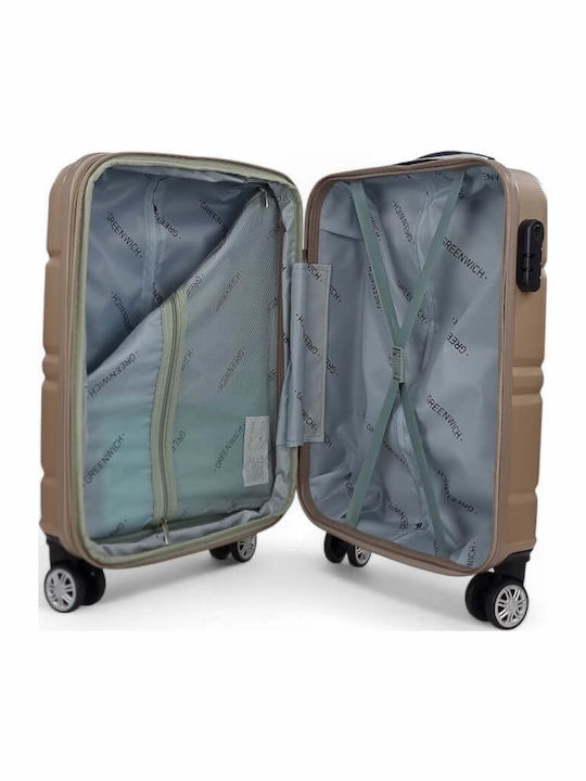 Greenwich Polo Club Cabin Hard Travel Suitcase Gold with 4 Wheels Height 55cm