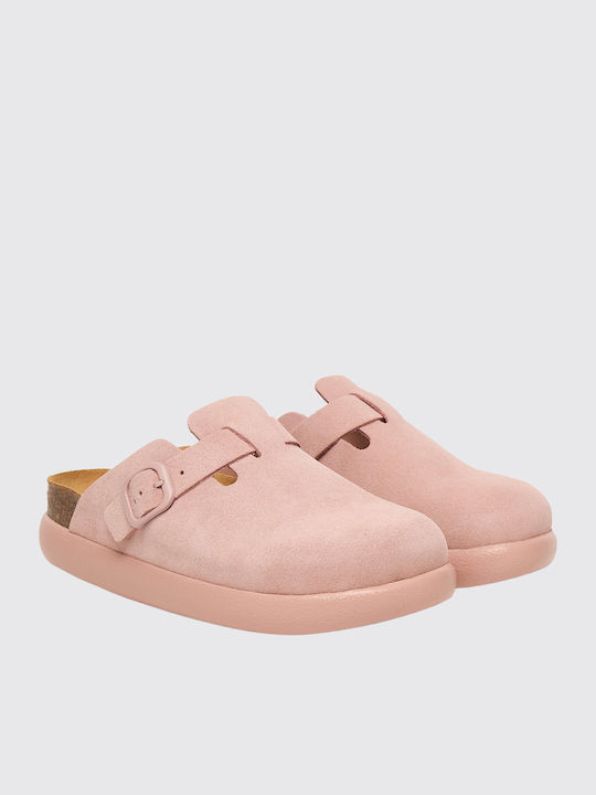 Fae Leder Damen Hausschuhe Rosa