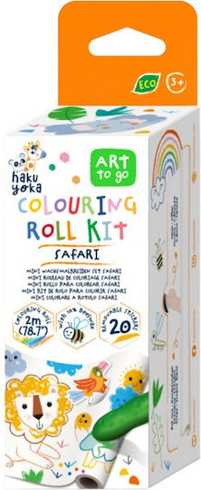 Drawing Roll Kit 2 M Includes Stickers 4 Wax Colored Pencils Safari Haku Yoka