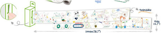 Drawing Roll Kit 2 M Includes Stickers 4 Wax Colored Pencils Safari Haku Yoka