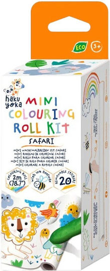 Drawing Roll Kit 2 M Includes Stickers 4 Wax Colored Pencils Safari Haku Yoka
