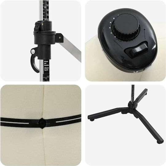 Vidaxl Formă Reglabilă Pentru Rochie Damă Crem L Catifea