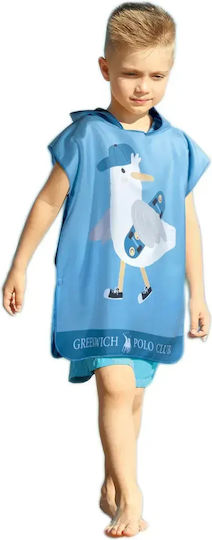 Greenwich Polo Club Junior Kinder Strandponcho 50x115 Blau