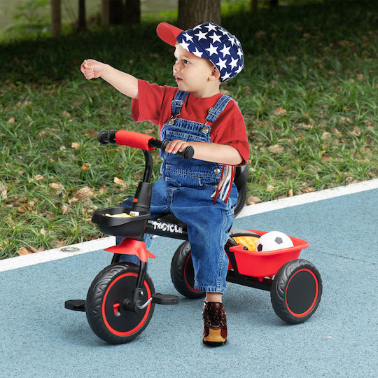 Aiyaplay Kids Tricycle with Parental Handle for 2-5 Years Black / Red
