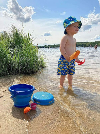 Folding Beach Bucket Toys 7 in 1 Compactoys-blue