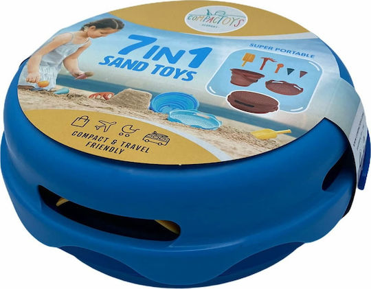 Compactoys Beach Bucket Set with Accessories made of Plastic Red 17.78cm 7pcs