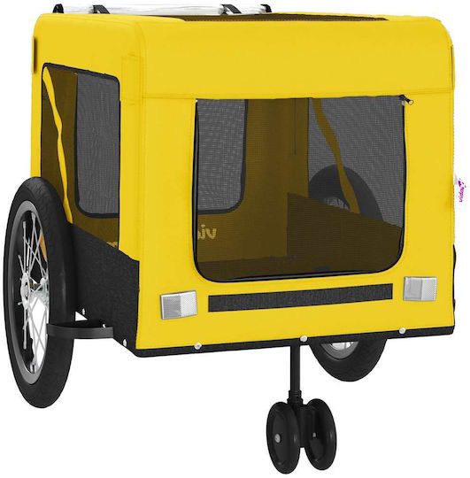 vidaXL Fahrradanhänger für Hunde bis 45kg Gelb