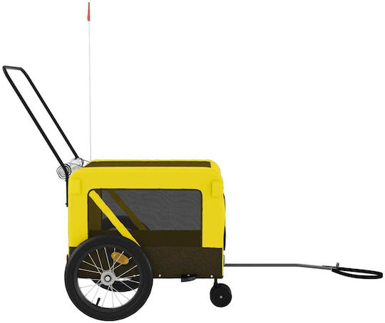 vidaXL Fahrradanhänger für Hunde bis 45kg Gelb