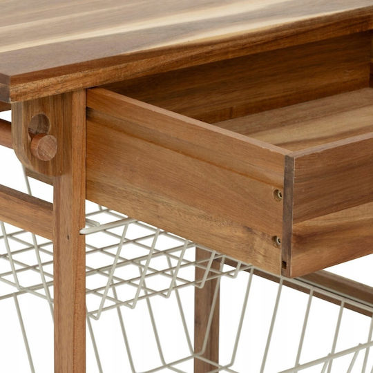 5Five Wooden Kitchen Trolley 5 Tiers White 50x34.5x88.8cm
