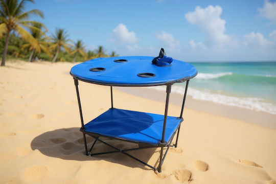 Table Aluminum for Camping Foldable 65x65cm Blue