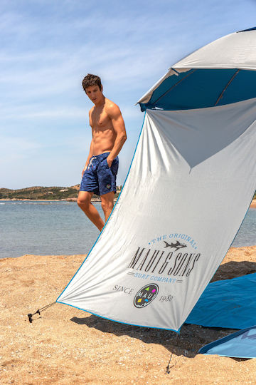 Maui & Sons Umbrelă Plajă Pliabilă din Aluminiu Diametru 2.2m cu Umbrelă Protecție UV și Rezistență la Vânt Petrol