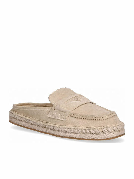 Hugo Leather Women's Espadrilles in Beige Colour