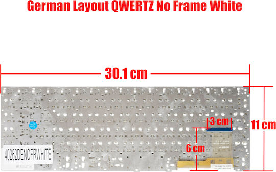 German Laptop Keyboard Samsung 370r4e 370r4v 450r4e 450r4v 470r4e Np370r4v Np370r4e Np470r4e Np450r4v Np450r4e Ba59-03621d De No Frame White Cod.40262denofrwhite