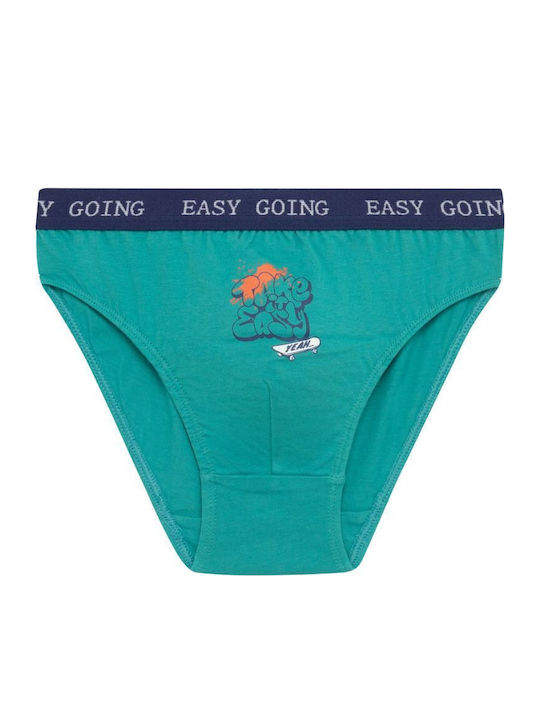 Minerva Easy Going Σετ Παιδικά Βρακάκια Πετρόλ-γκρι Μελανζέ-ραφ 3τμχ