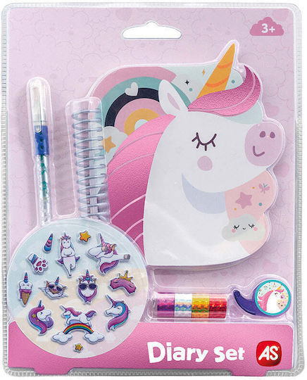 Αs Σετ Ημερολόγιο Παιδικό Αξεσουάρ Unicorn 3+ Ετών