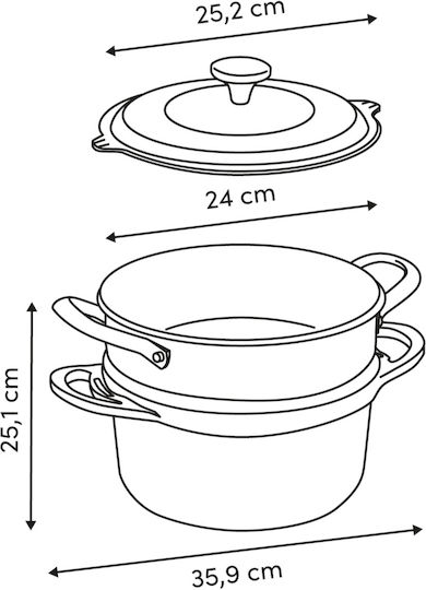 5Five Oală Mică Pentru Lapte Din Aluminiu Turnat La Abur 24cm