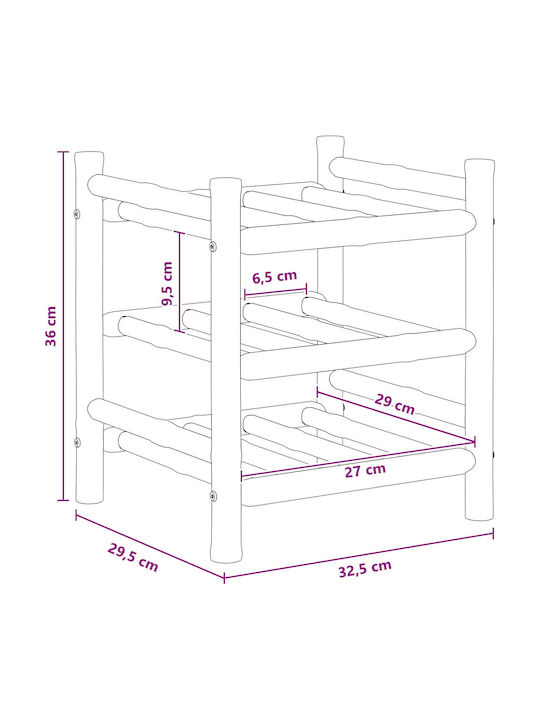 vidaXL Επιδαπέδια Κάβα Ποτών Ξύλινη Μπεζ 32.5x29.5x36εκ.