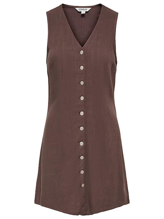 Siesta Summer Mini Dress Brown