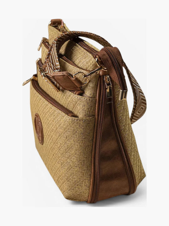 Women's Shoulder Bag Light Beige Straw
