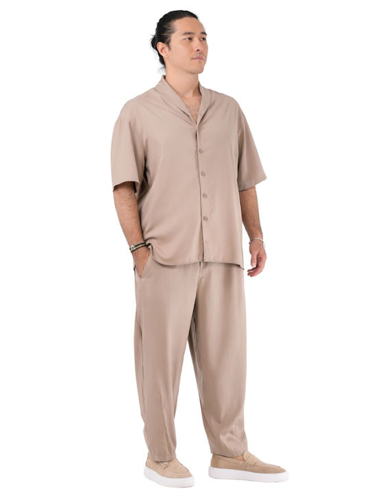 Παντελόνι σε Loose Εφαρμογή Beige