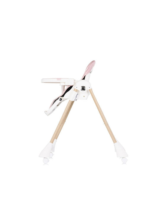 Chipolino Candy Shop Foldable Highchair With Adjustable Height Powder Pink