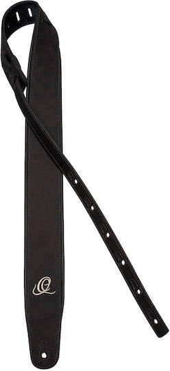 Ortega Guitar Strap Osar-2 Synthetic Leather & Leather Brown Length Up To 1450 Mm Width 70 Mm