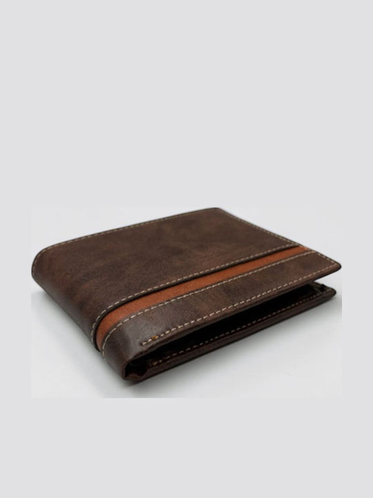 Dipticho Dunkles Leder Herrenbrieftasche Braun