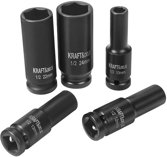 Kraft&dele Kd11869 Extended Impact Sockets Set ½" 10 24 Mm 11 Pieces