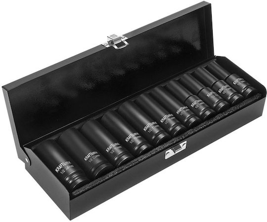 Kraft&dele Kd11869 Extended Impact Sockets Set ½" 10 24 Mm 11 Pieces