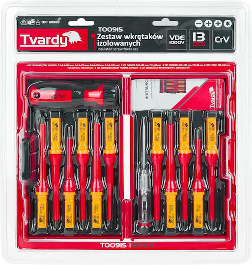 Tvardy Electrician Screwdriver Set 13 Pieces VDE 1000V Precision