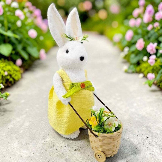 Osterdekorationen Mädchen Kaninchen Korb Blumen