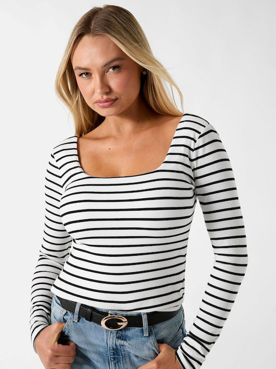 Damen Bluse Gestreift Schwarze