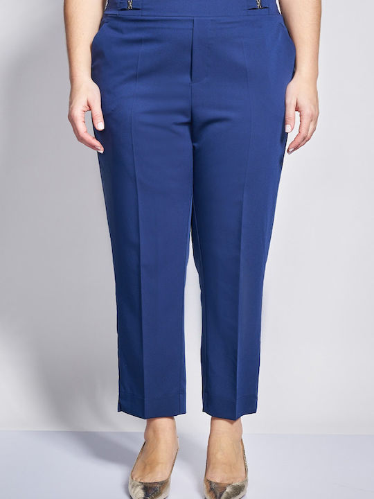 Pantaloni Dama Albastru Costum Slim Fit