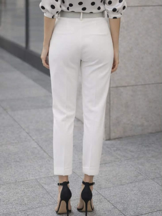 Women's White Suit in Straight Leg Style