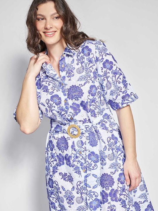 Rochii De Vară Pentru Femei Midi Rochie-Cămașă Albă