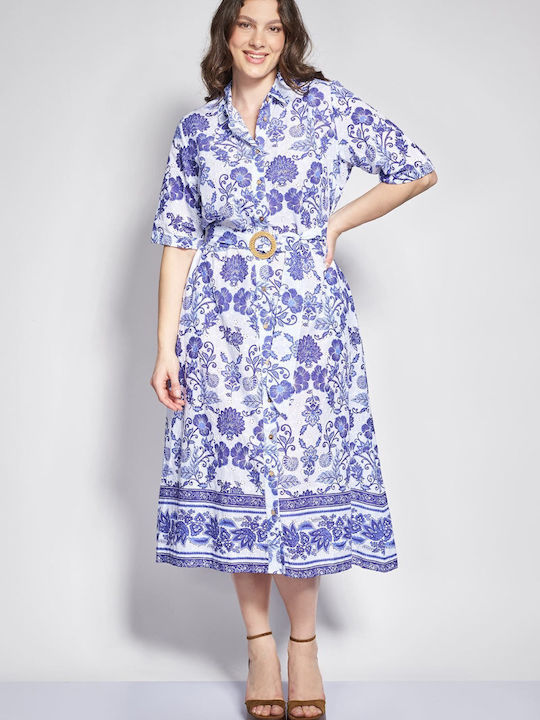 Rochii De Vară Pentru Femei Midi Rochie-Cămașă Albă