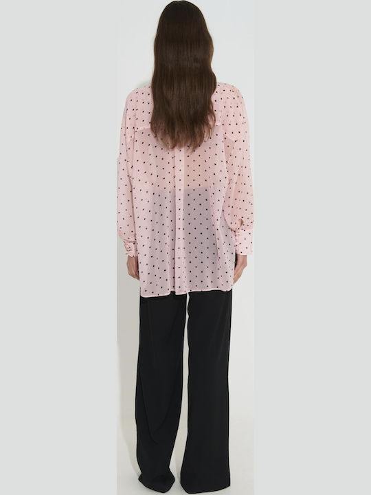 Women's Pink Polka Dot Shirt