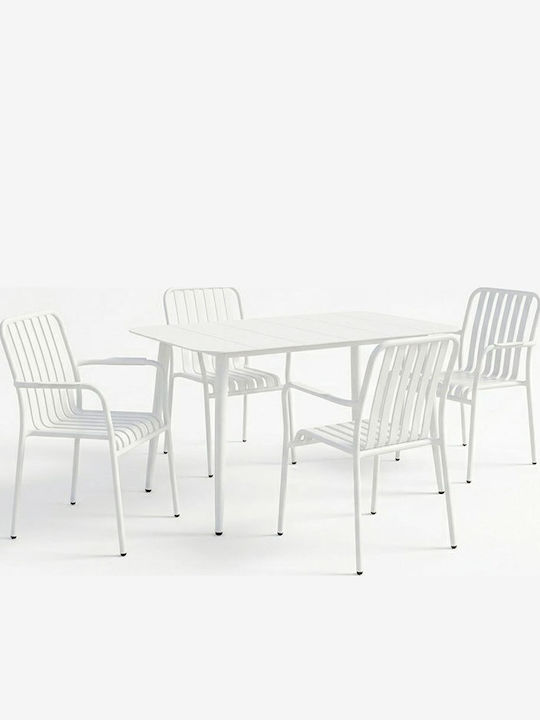 Garden & Outdoor Furniture Sets Dining Room Set Heven 5 Pieces White