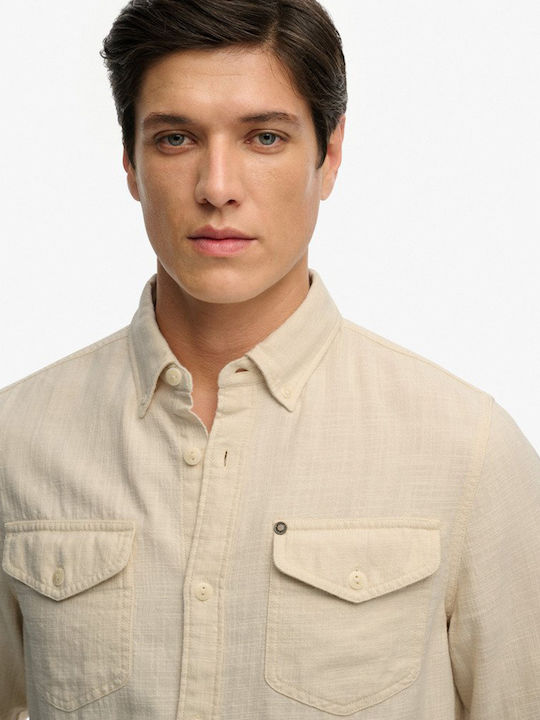 M D2 Stud Merchant Long Sleeve Shirt Ecru