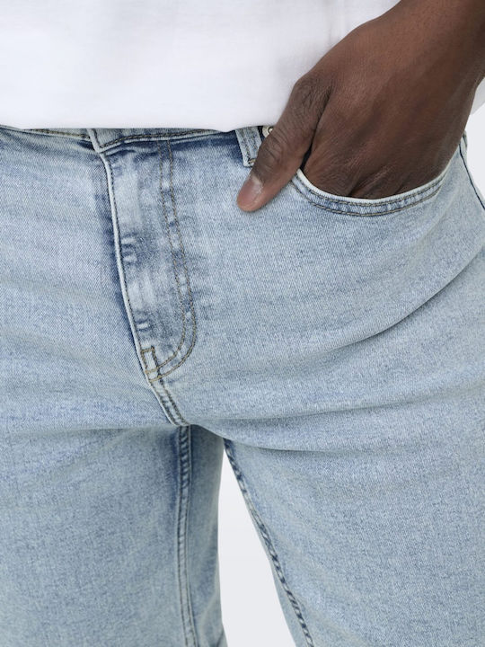 Herren Shorts Denim Blauen